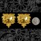 Raw Brass Vintage Style Ruffled Heart Pendants - Set of Two - B-P43